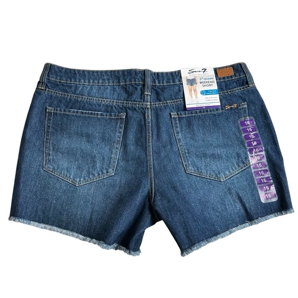 Seven 7 Jeans NWT Weekend Shorts Denim Short Size 16 Women’s Fray Hem Distressed - Picture 3 of 9